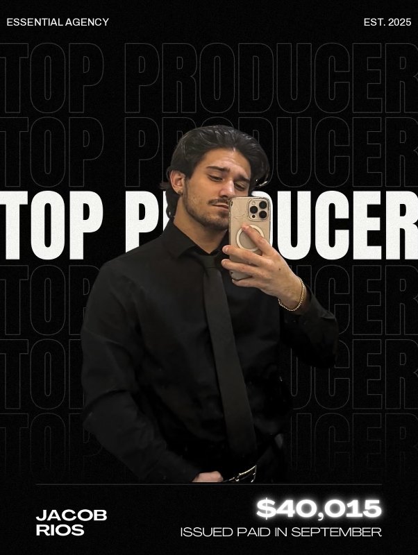 Top producer: Jacob Rios, $40,015 issued paid in September